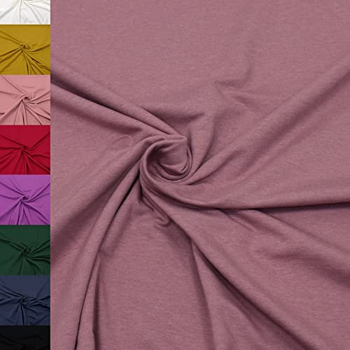 MAGAM-Stoffe Elias Sweatstoff uni innen angeraut und weich Meterware ab 50cm (34. Altrosa meliert)