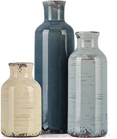 Keramikvasen-Set, 3-teilig, kleine bunte Vasen für Heimdekoration, Wohnzimmer, Tisch, Kamin und Eingangstische