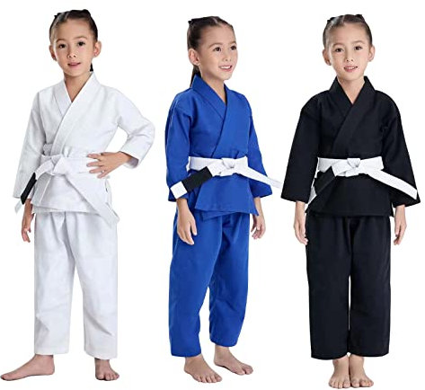 JUST YEARN Kinder BJJ GI, Jugend IBJJF Kinder Studenten brasilianischer Jiujitsu Gi Kimono vorgewaschener Stoffgürtel nicht im Lieferumfang enthalten., Weiss/opulenter Garten, M2