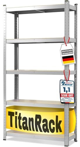 KARAT Schwerlastregale für Garage, Keller, Werkstatt - Steckregal - Weitspannregal - Lagerregal - Kellerregal - Eckregal - Reifenregal - Gitterregal (Verzinkt, 180 x 90 x 60 cm)