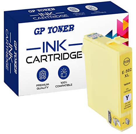 GP TONER Druckerpatronen Ersatz für Epson 502XL 502 XL Tintenpatrone für Epson XP-5100 WF-2800 WF-2860 (Gelb)