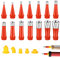 flintronic Kit di Beccuccio Silicone, 19PCS Pistole di Silicone Attrezzi Per Calafataggio Ugello, Ugelli in Gomma Rivestimento di Ugelli per Calafataggio in Acciaio Inossidabile per Lavabo da Cucina