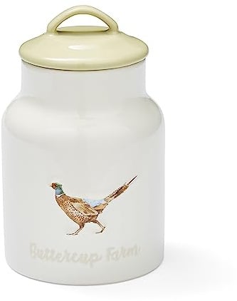 Cooksmart Buttercup Farm Ceramic Tea Coffee Sugar Canister Set | British Designed, Ceramic Storage, Airtight Lid, Kitchen Organisation, Tea Coffee Sugar Storage, Durable Build, Easy Clean