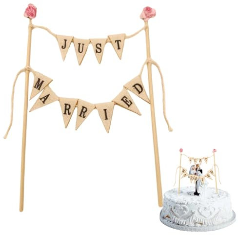 Personalisierter Cake Topper Hochzeit - Tortendeko Just Married - Tortenstecker für Hochzeitstorte - Kuchen Deko