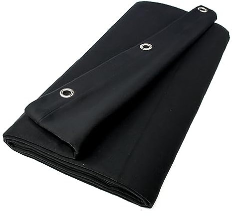 B1 Bühnenmolton konfektioniert – Molton-Vorhang aus Baumwolle, blickdichter Verdunkelungsvorhang mit 40er Ösen, ideal für Film, Foto, Theater und Event – 3 x 3 m, 300g/m2, Schwarz