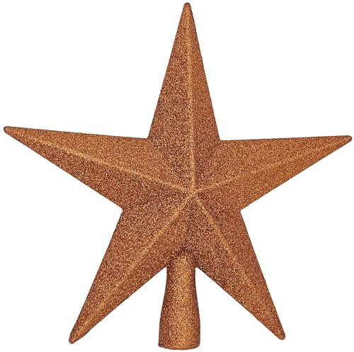 Bambelaa! Weihnachtsbaumspitze Christbaum Dekoration Weihnachten Ornament Glitzernd Stern Größe Ca. 18 cm Kupfer