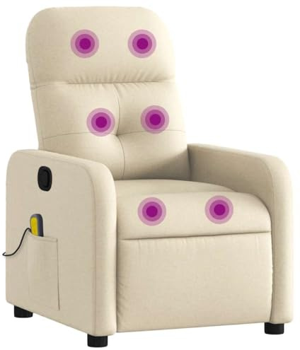 vidaXL Massagesessel Creme Stoff