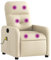 vidaXL Massagesessel, Sessel Verstellbare Rückenlehne Fußteil, Fernsehsessel Relaxsessel mit Liegefunktion, Liegesessel Polstersessel Ruhesessel, Creme Stoff