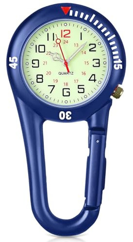 Schwesternuhr Rettungsdienst Zubehör, Taschenuhr mit Karabiner Multifunktionale Digital schwesternuhr, Krankenschwester uhr, uhr karabiner mit Karabiner mit Leuchtendes, Kleine Karabiner Uhr Sanitäter