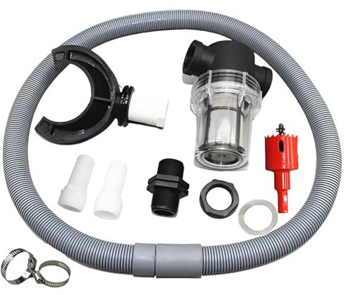 Regentonnen-Set – Umsteller Regentonne, Kit Verbindungs-Set Regenschlauch | Regenwassersammelschlauch mit Schnellumsteller mit Filter, Wassersammelsystem für Garten und Außenbereich