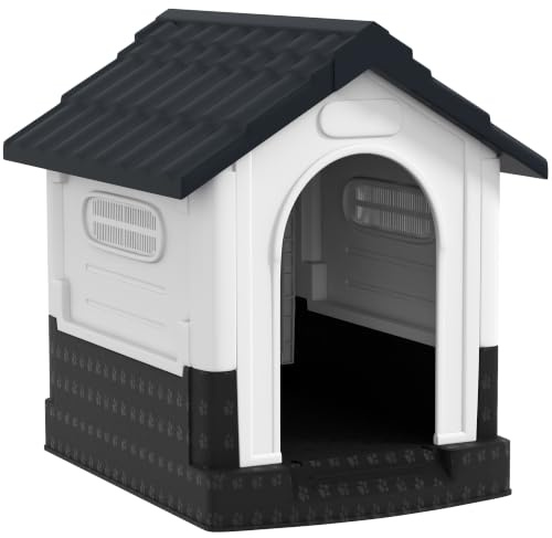 PawHut Außen-Hundezwinger, Miniaturrassen, 64.5 x 57 x 66 cm, Grau