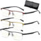 Outfany Intellireader, Libiyi Intelligente Lesebrille, Progressive Multifokale Lesebrille Gleitsichtbrille, Intelligente Brille Nah Und Fern Mit Autofokusgläser (3 Colors,3.5 x)