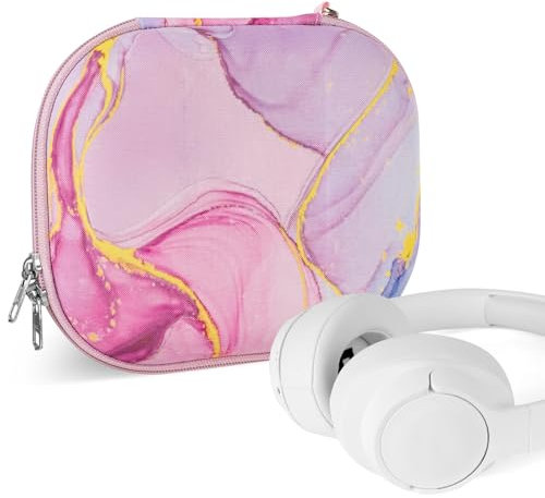 Geekria NOVA Ersatz-Hartschalentasche für Kopfhörer JBL TUNE 570BT, TUNE 750, Live 770NC, Live 650BTNC, mit Kabeltragetasche (rosa Marmor), Rosa Marmor.
