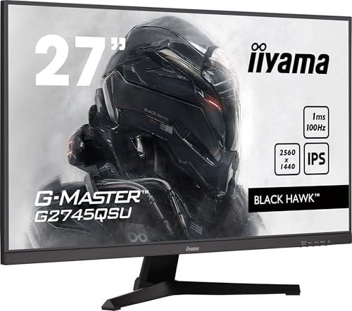 iiyama G-Master G2745QSU-B2 27 IPS Monitor, 2560 x 1440 QHD/WQHD, 100Hz, 1ms