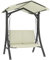 Outsunny Hollywoodschaukel mit verstellbarem Sonnendach Sitzauflage, 2-Sitzer Gartenschaukel belastbar bis 220kg, UV 30+ Schaukelbank für Garten, Terrasse, 150x120x182cm, Cremeweiß