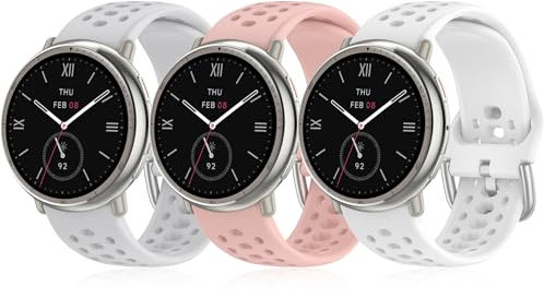 DHWGang 3 Piezas Correas Compatible con Amazfit Active2/Active/GTS4/GTS3/GTS2 Pulseras Reloj, Pulseras de Silicona, Transpirables, Suaves y Cómodas, Recambio Deportivo para Hombre y Mujer