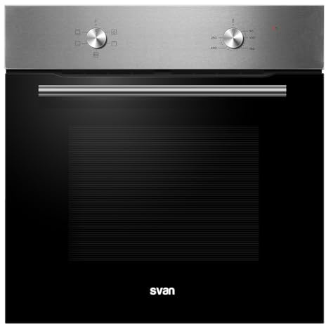 Svan Horno Multifunción Básico Inox SH4701EX. Capacidad 75 Litros, 2100W, 4 Programas, Interior Esmaltado, Fácil Limpieza, Eficiencia Energética Clase A