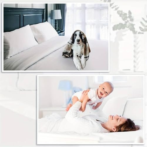 Funda de cama impermeable de algodón transpirable, protector de cama para incontinencia, con cremallera, estilo 7# 220 x 240/50 x 75 cm, funda de colcha suave y duradera