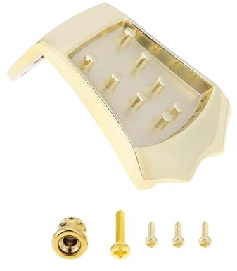 Create idea Cordal Triangular para Mandolina de 8 Cuerdas con Hebilla Y Tornillos para Mandolina de Tapa Arqueada de 8 Cuerdas Dorado