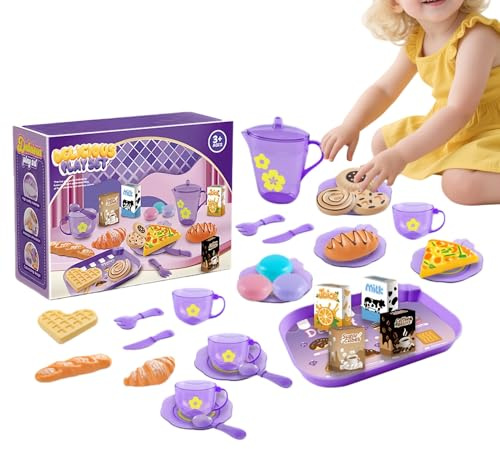 Ensemble de Cuisine pour – Collection Miniature de 33 pièces en matériau ABS, 23 x 17 x 8 cm, Batterie de Cuisine au Design Compact, Jeu de rôle créatif, Jeu de rôle réaliste | Organisation