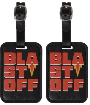 American Tourister Gepäckanhänger - Kofferanhänger für Koffer und Taschen, mit verstellbarem Riemen, inklusive Adresskarte, mit Aufdruck, Set aus 2 Stück - Blast Off