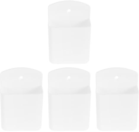 Porta Telecomandi da Parete Adesivo in Plastica, Confezione da 4 Pezzi | Installazione Semplice senza Fori, Contenitore Stabile per Comandi Televisore e Climatizzatore, Colore Bianco