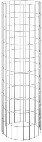 Mhdvray Gabionen-Säule Rund 30x100 cm aus verzinktem Stahl, robuster Gartenzaun & dekorativer Sichtschutz für Terrasse, Balkon und Beet, modernes Design, selbstbefüllbar, langlebig für Outdoor-Nutzung