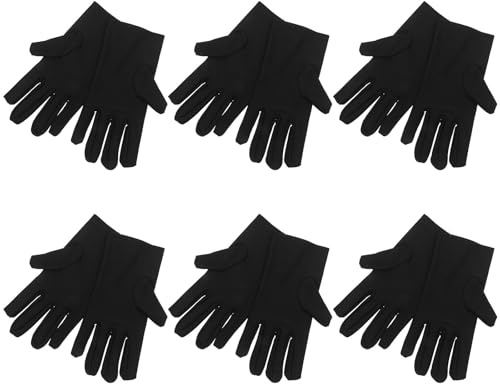 PRETYZOOM 6 Pairs Thin Cotton Gloves Black for Jewelry Handling and Polishing, Soft Breathable Work Gloves for Men and Women, Suitable for Cd/dvd and Watch Handling