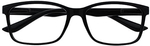 OPULIZE The Reading Glasses Company Black Readers Large Designer Style Mens Spring Hinges R83-1 +2.00