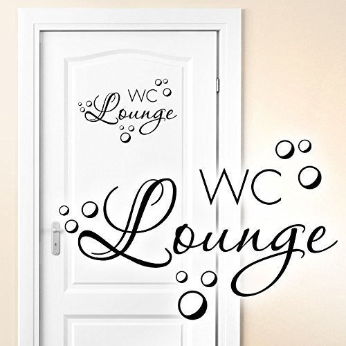 Grandora Türaufkleber WC Lounge + Seifenblasen I weiß (BxH) 19 x 12 cm I Badezimmer Toilette Sticker Aufkleber Wandaufkleber Wandsticker Wandtattoo W5441