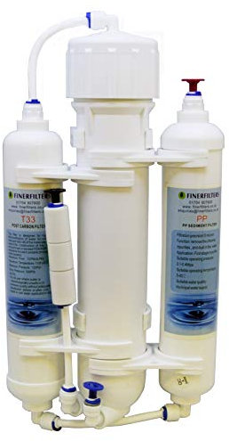 FINERFILTERS Umkehrosmose Aquarium-Wasserfiltersystem, kompakt, 3 Stufen, tropische Fische, Diskus, Marine, erhältlich mit 50,75 oder 100 GPD Membran (50 GPD)