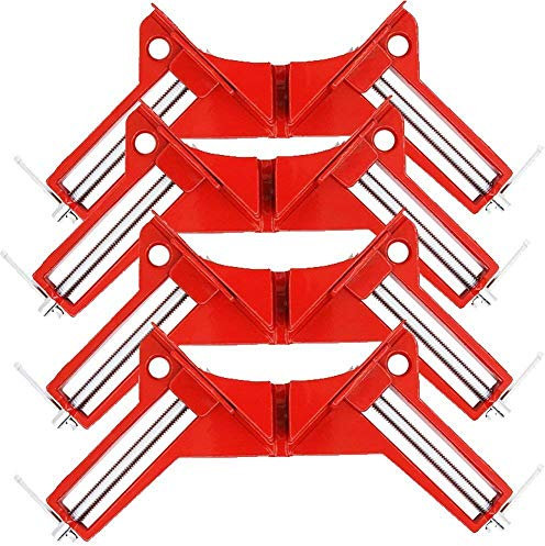 Trebyott 90 Grad rechts Winkel Klemme, onidoor Set of 4 Multi Winkel Lenkerklemmung, Bilderrahmen Ecke Halter, Holz-DIY Hand Tools