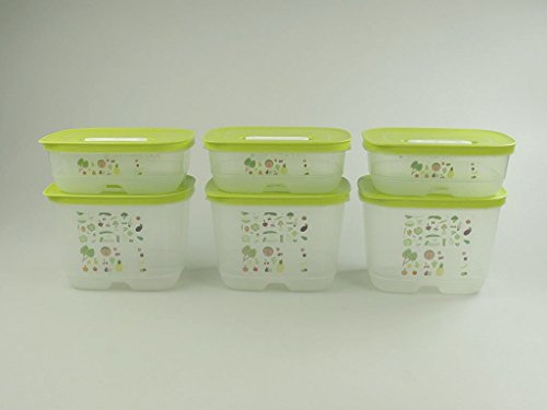 Tupperware Réfrigérateur climatique Oase 1,8 L Haute (3) + 800 ml (3) Citron P 23902