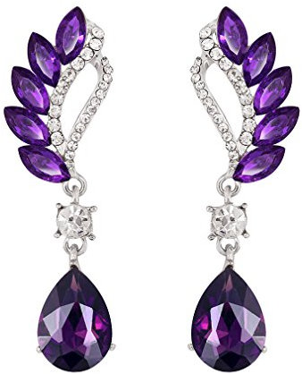 YAZILIND Birnenschliff Amethyst Tropfen Ohrringe Strass Weißer Topas luxuriös elegante Ohrstecker Lila