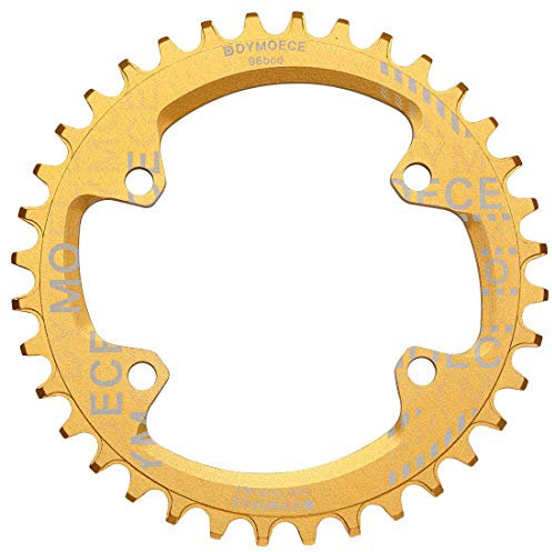 Dymoece Schmales breites Kettenblatt 96BCD Single Speed 32T 34T 36T 38T rund für Shimano M6000 M7000 M8000 M9000