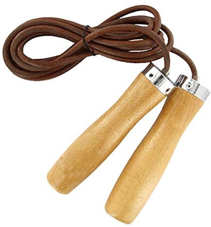 ONEX Leather Skipping Rope Speed Boxing Exercise Fitness Jump Gym Workouts Fat Burning Exercises & Boxing Wood handle (Brown Leather)