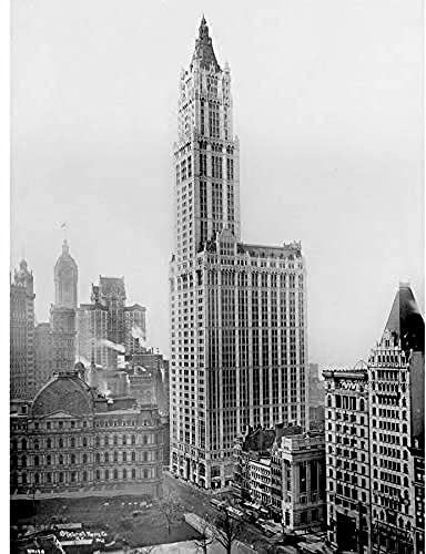Artery8 New York City Woolworth Building 1915 Vintage Photo Unframed Wall Art Print Poster Home Decor Premium Stadt Jahrgang Fotografieren Wand Zuhause Deko
