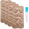 AYWFEY 4er Pack Blätter formen Süßigkeitenformen + 1 Kunststoff-Tropfer,8-Kavitäten-Blatt-Silikon-Butterform zur Herstellung von Seifenkerzen Schokoladengummis Party Neuheit Geschenk Eiswürfelschalen