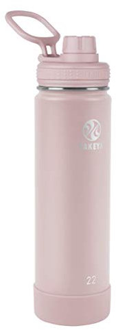 Takeya Actives Insulated Water Bottle with Spout Lid, 22 Ounce, Blush