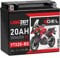LANGZEIT YTX20-BS GEL Motorradbatterie 12V 20Ah 355A/EN GEL Batterie 12V 51822 CTX20-BS GTX20-BS doppelte Lebensdauer vorgeladen auslaufsicher wartungsfrei