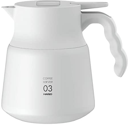 HARIO Insulated Stainless Steel Server V60 Isolierter Edelstahl-Servierer, 18/10 Stahl, 600 milliliters, Weiß