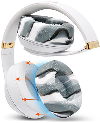 WC SweatZ Large - Fundas Protectoras para Auriculares de Wicked Cushions | Compatible con Beats Studio 3 y 2 (no Beats Solo) / Bose QC35 y 35II / Bose 700 | Resistente al Sudor y Lavable | Marble