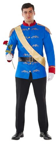 Morph Prinz Kostüm für Herren, Märchenprinz, Perfekt für Karneval und Fasching, Prinzenkostüm Männer, L