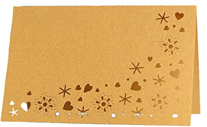 GIVBRO Tischkarte mit Schneeflocken-Motiv, gefaltet, für Hochzeit, Party, Sitzkarte, Metting Supplies Gold, 10 Stück