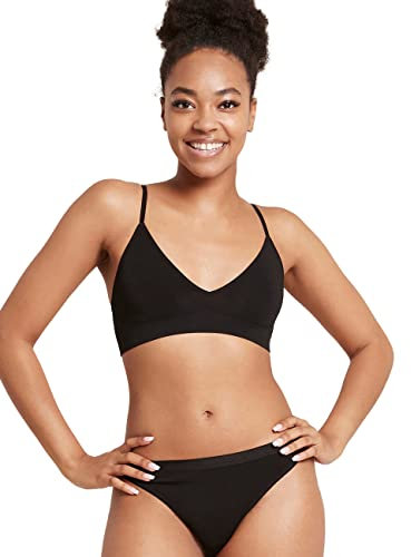 Boody | Women's LYOLYTE Triangle Bralette | Organic Bamboo Underwear | Seamless Bra | Black | Medium | Single