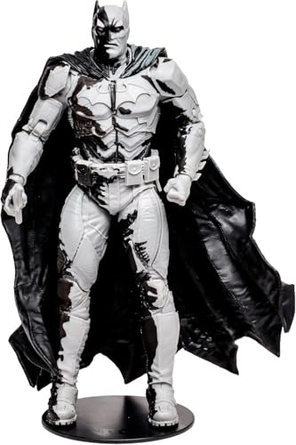 McFarlane Toys, 7-Inch DC Direct Black Adam Gold Label Batman Action (Line Art Variant) Figure with 22 Moving Parts, Collectible DC Black Adam Comic Figure with Unique Comic Book – Ages 12+