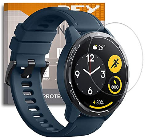 REY 6X Protector de Pantalla para XIAOMI Watch S1 Active, (Pack 6)