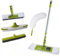 HOME MAX 5 in 1 Home Cleaning Kit with Extension Pole Replacement Heads to Keep All Surface of Homes Tidy | Includes Soft Rubber Broom Indoor, Window Cleaner, Duster, Flat Mop and Brush