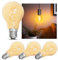 linovum 4 Stück Edison LED Filament Glühlampe E27 dimmbar warmweiß 1700K, A60 Vintage Retro Leuchtmittel 3,8W Amber Optik