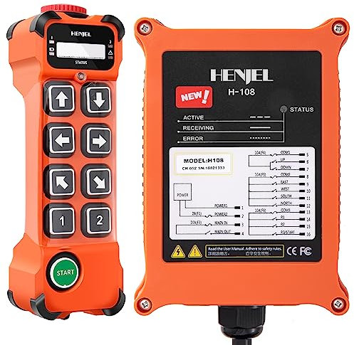 8 canales 12V 24V 48V grúa industrial inalámbrica de radio de control remoto para polipasto eléctrico de cadena puente grúa viajera volquete remolque de camiones transmisor y receptor